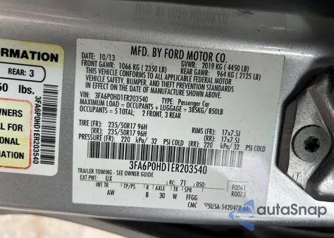2014 Ford Fusion Se z USA, uszkodzony, nr VIN 3FA6P0HD1ER203540